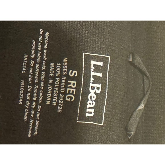 L.L. BEAN Women Small Black Fleece Pullover 1/4‎ Snap Logo Kangaroo Pocket - Picture 6 of 11